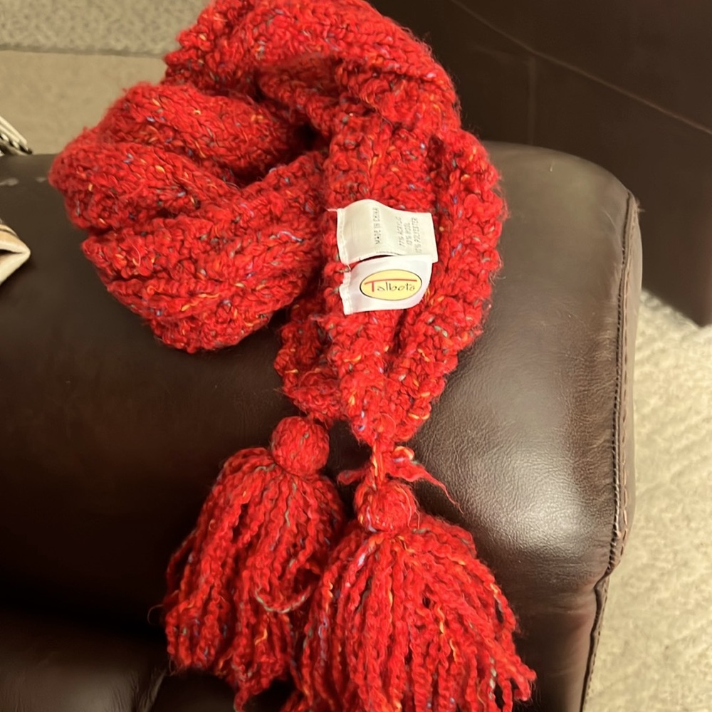 Talbots long skinny red scarf